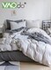 4PCS Bedding Set Queen Size Comforter Set Skin-Friendly Sheet Set Solid Color Breathable Double Side Duvet Cover Set 1.8M Bed 200*230CM