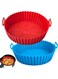 Air Fryer Silicone Pot, XIILSIE 2Pcs Air Fryer Silicone Liners Round Food Safe Non Stick Air Fryer Basket Accessories, Reusable Replacement of Flammable Parchment Liner Paper Fits 3QT - 5QT Air Fryer