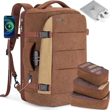 Tzowla Travel Laptop Backpack for Men Women Flight Approved,40L Large Capacity Water Resistant Anti Theft Backpacks