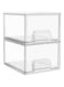 Vtopmart 2 Pack Clear Plastic Stackable Makeup Organizer Drawers, 4.4'' Tall Acrylic Bathroom Bins for Vanity, Undersink, Kitchen Cabinets, Pantry Organization and Storage