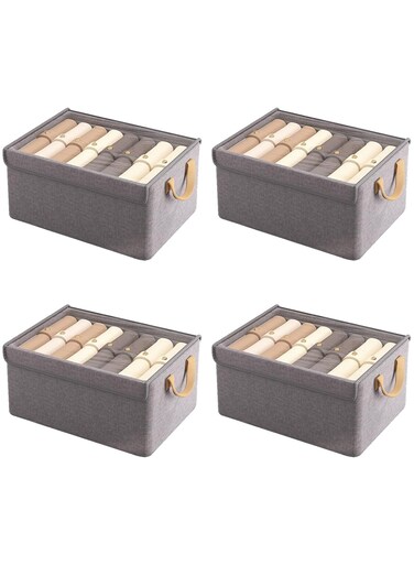 4Pack Clothing Storage Boxes with Lid