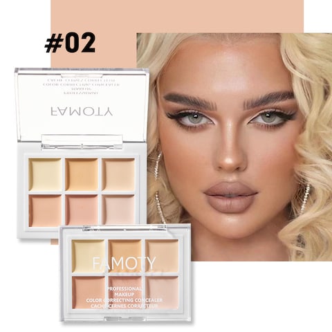 Mei Lifestyle 6 Color Correcting Concealer Palette - Covers Acne Marks Dark Circles, Colour Correcting Makeup Palette, Multicolor