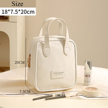 منظم حقائب مستحضرات التجميل وأدوات الزينة للسفر من Mei Lifestyle - حقيبة مكياج أنيقة مع مساحات متعددة، مثالية للسفر والمنزل والاستخدام اليومي (18 × 7.5 × 20 سم)