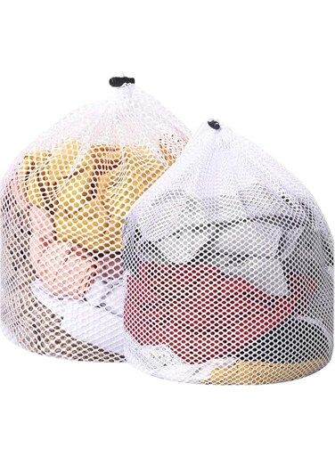 YHRY 2 Pcs Laundry Bags, Mesh Wash Bags, Travel Laundry Bags, Drawstring Design Wash Bags, Preventing Spill of Personal Items, for Blouse, Baby Clothes, Underwear, Dirty Clothes Package