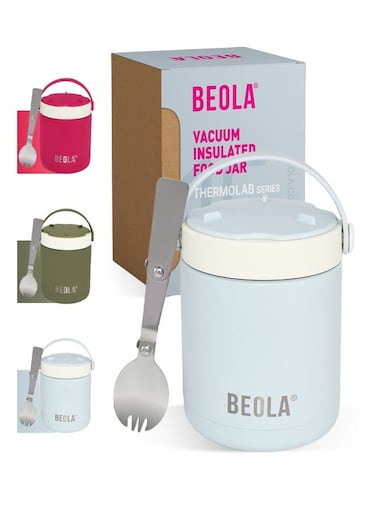 450ml Food Jar Lunch Box Thermos Stainless Steel Double Wall Insulated Travel Food Flask for Kids and Adults, 15oz (Ice Blue)