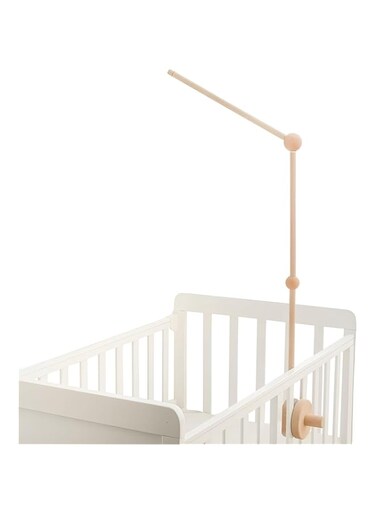 Beauenty Baby Crib Mobile Holder- Wooden Mobile Arm for Crib,Mobile Hanger for Hanging Baby Crib Attachment Nursery Decor,Height Adjustable Crib Mobile Holder (Rotundity)