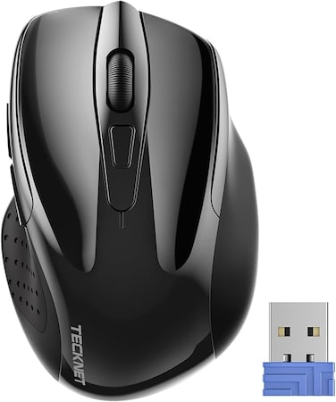 TECKNET USB Wired Mouse, 6400 DPI Mice 4 Adjustable DPI with 6-Button Corded, Optical Computer Mouse with Ergonomic Design for Laptop, Chromebook, PC, Desktop, Mac, Notebook-gray-black