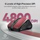 TECKNET Wireless Mouse (BT5.0/3.0 &amp; 2.4G) Rechargeable 4800 DPI Silent USB A &amp; Bluetooth Mouse 6 Buttons, Wide Compatibility - Red