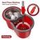 HYX Spin Mop And Bucket with Wringer Set, Floor Cleaning System, Easy Wring Foot Pedal, Stainless Steel Mop Handle