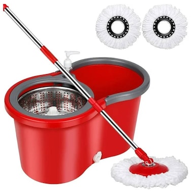 HYX Spin Mop and Bucket Set, 360&deg; Spin Mop And Bucket with Wringer Set And 2 Microfiber Mop Refills, Extended Handle Spinning Mop Bucket System For Floor Cleaning