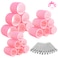 Elaur 24 Pcs Hair Rollers &amp; Clips, Self Holding Hair Curlers with Clips, Large Rollers for Hair Set, Self Grip Roller for Long Medium Short Hair Volume Salon (PinkRose)