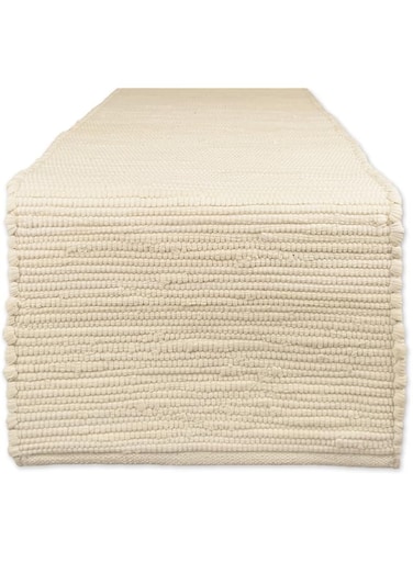 DII Handmade Chindi Tabletop, Reversible and Machine Washable, Table Runner, 14x72, Natural