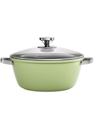 Enamel Steel Stock Pot with Lid and Handles, Vintage Stew Cooking Pot Thicken Enamel Simmer Pots for Home Kitchen Restaurant, Large Saucepan for Induction Cookers and Gas Stove