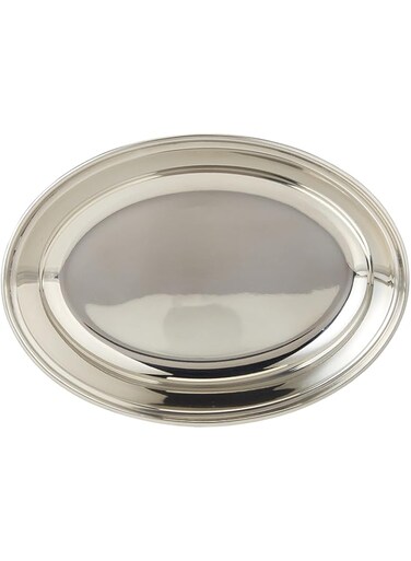 Raj Oval Stainless Steel Deep Serving Plate, Silver, 20 cm, ODP002, Soup Plate , Salad Plate, Dessert Plate