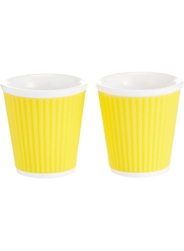 Les Artistes 3 fl.oz Corrugated Cups - Pantone 116 C, Set of 2