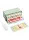 Ice Cube Tray With Lid and Bin, Drawer Type Multi-layer Ice Box with Storage Container and Scoop, 3 Layers, 21 Ice Trays Per Layer, Stackable Plastic Ice Mold Makers for Cool Drinks, Food and Smoothie