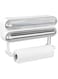 Foil Plastic Wrap Dispenser with Slide Cutter, Reusable Aluminum Tin Foil and Cling Film Organizer with Magnetic Bottom, Adjustable Refillable Drawers Dispenser Storage Holder (3 in 1 Organizer)