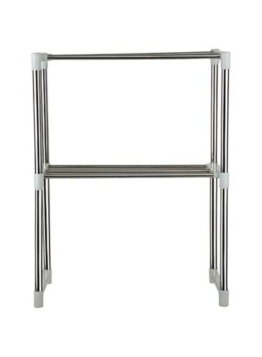 Dubai Gallery Microwave Multi-Functional Stand Silver/White 25X60.5Centimeter