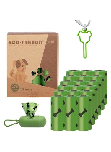 TOMVAES Pet Poop Bags, 18 Rolls-270 PCS Pet Waste Bags, Dog Poop Bags With Dispenser &amp; Clip, Biodegradable Waste Bags, 100% Leak Proof Cat Litter Dog Poop Bags