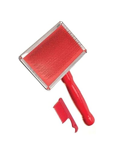 Camon Chrome Plated Slicker Brush with Comb for pets, Large, Grooming Slicker Brush For Cats And Dogs, Short Long Haired Fur Small Medium Large Animals, Metal Pin Slicker Brush for Pets