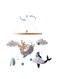 Montessori Baby Mobile for Crib Ocean Animals Crib Mobile Woodland Nursery Decor Soothe Toys for Ceiling Hanging Felt Ball Sea Blue Whale, White Clouds Baby Shower for Boys Girls Gifts (Whales)