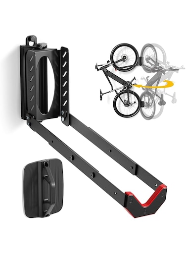monTEK Swivel Bike Wall Mount, No Heavy Lifting Required Bike Wall Mount, Bike Hangers for Garage, Space-Saving Bike Rack Garage, Easy to Load and Unload, Bike Hanger Can Hold Up to 77 lbs