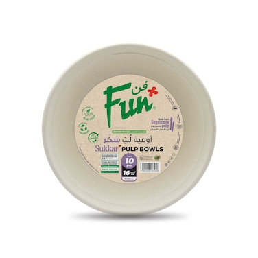 Fun Biodegradable Moulded Fibre Plate White 9inch 10 PCS