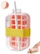 Cube Bottle, 2 in 1 Ice Cube Tray Water Bottle with Lid and Bin, Ice Cube Making Bottle, Easy Press to Release Silicone Ice Cube Tray for Juice Beverages Coffee (Pink , 800 ML)