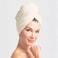 1CHASE&reg; 100% Cotton Terry Hair Towel Wrap التفاف منشفة الشعر, Bath Shower Head Towel Quick Magic Dryer (Vanilla)