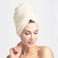 1CHASE&reg; 100% Cotton Terry Hair Towel Wrap التفاف منشفة الشعر, Bath Shower Head Towel Quick Magic Dryer (Vanilla)