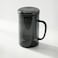 1CHASE Smoky Grey Borosilicate Glass Mug with Handle and Infuser, 450ml, Heat-Resistant Tea and Coffee Mug with Lid, 1Pc