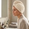 1CHASE Microfiber Hair Wrap 3 PCS Set &ndash; Stripe Hair Turban (Terracotta, Apricot, Navy) Quick Dry Anti-Frizz Towel Wrap, Super Absorbent Lightweight Hair Towel for Women &amp; All Hair Types
