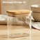 1CHASE Rectangle Glass Storage Containers with Bamboo Lids &ndash; Set of 4, 1100ml Borosilicate Glass Jars for Pantry Storage, Airtight Food Containers for Sugar, Coffee, Pasta, Tea, Candy &amp; Nuts