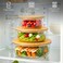 1CHASE Borosilicate Round Glass Food Storage Containers with Bamboo Lids, 3 Sizes 400ML 650ML 1000ML, Airtight BPA-Free Meal Prep &amp; Lunch Boxes, Reusable Plastic-Free Containers