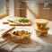 1CHASE Borosilicate Round Glass Food Storage Containers with Bamboo Lids, 3 Sizes 400ML 650ML 1000ML, Airtight BPA-Free Meal Prep &amp; Lunch Boxes, Reusable Plastic-Free Containers