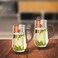 1CHASE Crystal Glass Mugs with Walnut Handle, 400ml &ndash; Set of 2, Elegant &amp; Durable Glassware for Home &amp; Kitchen