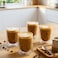 1CHASE Double Wall Borosilicate Glacier Glass Cups 400ML Set of 4, Insulated Clear Coffee &amp; Tea Glasses for Hot and Cold Drinks, Latte, Cappuccino, Milk, Juice Drinkware
