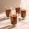 1CHASE Double Wall Borosilicate Glacier Glass Cups 400ML Set of 4, Insulated Clear Coffee &amp; Tea Glasses for Hot and Cold Drinks, Latte, Cappuccino, Milk, Juice Drinkware