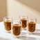 1CHASE Double Wall Borosilicate Glacier Glass Cups 400ML Set of 4, Insulated Clear Coffee &amp; Tea Glasses for Hot and Cold Drinks, Latte, Cappuccino, Milk, Juice Drinkware