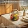 1CHASE Multipurpose Borosilicate Glass Bowl with Wooden Handle, 2500ML Heat Resistant Fruit &amp; Vegetable Basket, Kitchen Storage Bowl, Dining Table Decor &amp; Ice Bucket