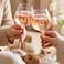 1CHASE Borosilicate Pink Champagne Glass with Rose Inside, 650ML Creative Wine Glass, Wedding Champagne Flute, Decorative Glass Cup for Parties, Dinners &amp; Special Occasions