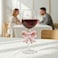 1CHASE Borosilicate Goblet Wine Glass with Pink Bow, 350ML Elegant Decorative Wine Glass, Heat Resistant Glassware for Red &amp; White Wine, Parties &amp; Gifting (1 Piece)