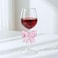 1CHASE Borosilicate Goblet Wine Glass with Pink Bow, 350ML Elegant Decorative Wine Glass, Heat Resistant Glassware for Red &amp; White Wine, Parties &amp; Gifting (1 Piece)