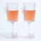 1CHASE Ribbed Glass with Butterfly Design, Decorative Wine Glasses, Set of 2, Elegant Stemmed Drinking Glasses for Wine, Cocktails, Parties