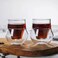 1CHASE Double Wall Insulated Coffee Glass Cup Set, 100ml, Borosilicate Heat Resistant, Modern Curved Design for Hot and Cold Beverages, 2 Piece