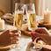 1CHASE Champagne Flute Glasses with Butterfly Design, 180ML Elegant Stemware Set of 2, Clear Glass Sparkling Wine &amp; Prosecco Glasses for Celebrations