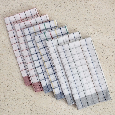 1CHASE Polycotton Waffel Kitchen Towels 45x65 cm Absorbent, Quick-Drying Dish Towels for Home &amp; Kitchen 12Pcs Pack