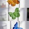 1CHASE Butterfly Champagne Glass Set of 6, 180ML Flute Shape Wine Glasses with Sapphire, Emerald &amp; Amber Butterfly Design, Elegant Glassware for Champagne, Red &amp; White Wine