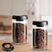 1CHASE Vacuum Sealed Borosilicate Glass Jars &ndash; 1200ML Airtight Food Storage Containers for Coffee, Tea, Nuts, Grains, Snacks (Set of 2)