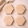 1CHASE Travertine Coasters Set of 4, Natural Marble Hexagon Drink Coasters, Absorbent Stone for Coffee Table, Dining Table &amp; Home D&eacute;cor